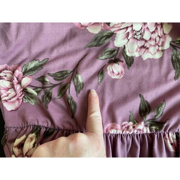 Reborn J Purple Floral Midi Dress- medium - Picture 3 of 4
